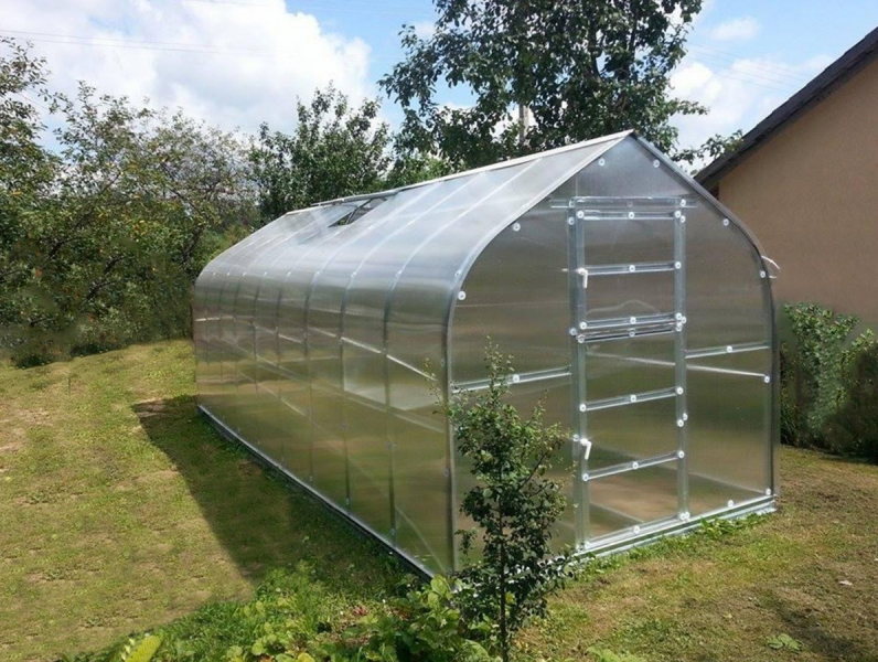 TOP PRECE! Siltumnīca KLASIKA STANDART 10 - 2,5x4m ar pamatiem un 4mm polikarbonāta pārklājumu